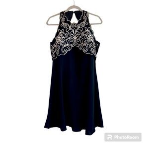 Vtg Scott McClintock Black Cocktail Formal Dress 14 Short Sleeveless Y2K Classic